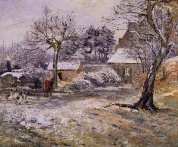  snow Oil Painting - snow at montfoucault 1874 Camille Pissarro